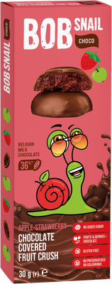 Bob Snail V mléčné čokoládě jablko-jahoda 30 g