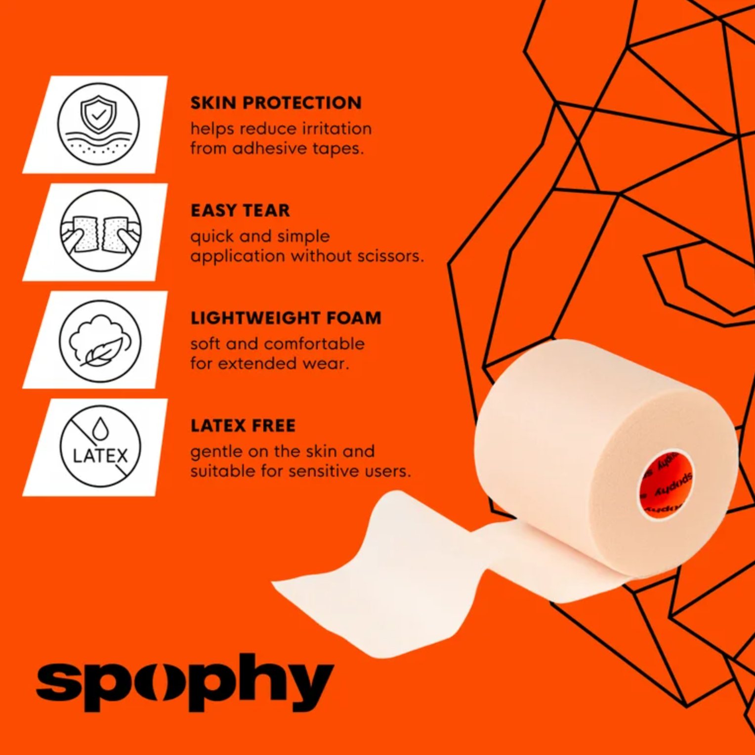 Spophy Foam Underwrap Beige, podtejpovací molitanová páska béžová 27 m