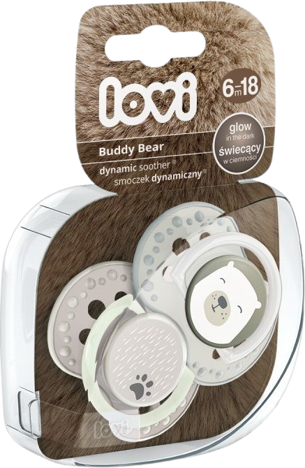 LOVI Dudlík silikonový dynamický Buddy Bear 6-18m 2 ks