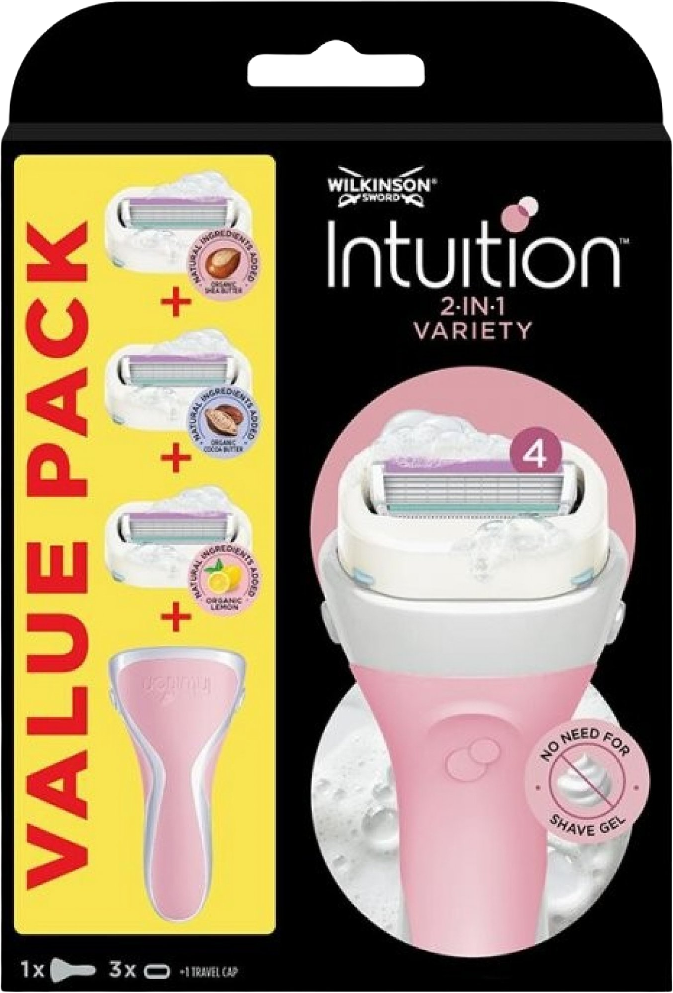 Wilkinson Sword Intuition Variety MIX - holící strojek a 3 náhradní hlavice