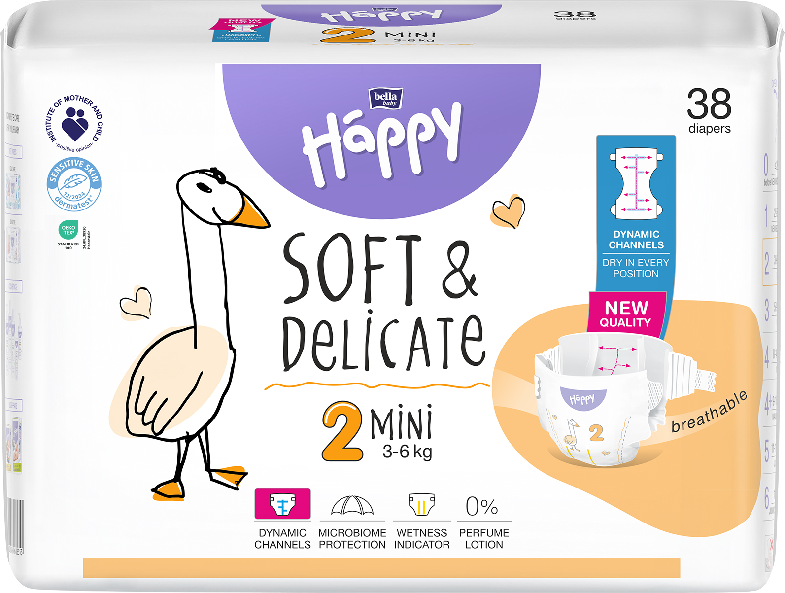 Bella Baby Happy Soft&Delicate Mini (3-6 kg), 38 ks