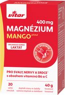 Vitar Magnezium Mango 400mg + vit.B6 + vit.C 20 sáčků