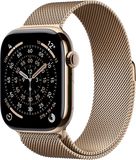 Apple Watch 11 GPS + Cellular 46mm Zlatý titan se zlatým milánským tahem - S/M