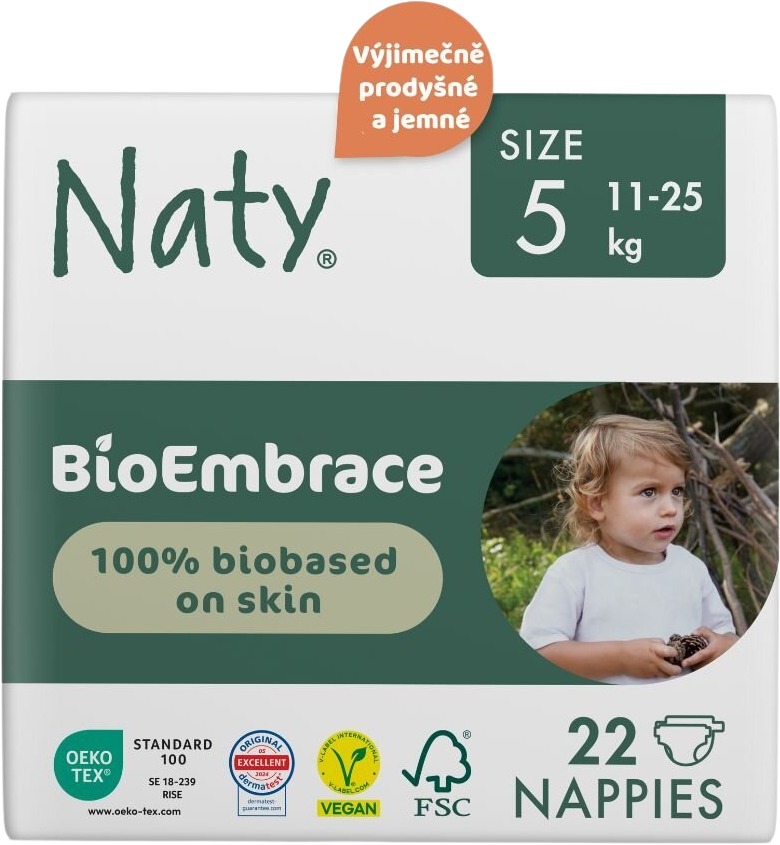 Naty Plenky Bioembrace Junior 11 - 25 kg, 22 ks