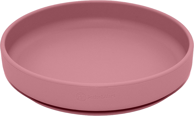 Petite&Mars Set jídelní silikonový TAKE&MATCH, Dusty Rose 6m+, 4 ks