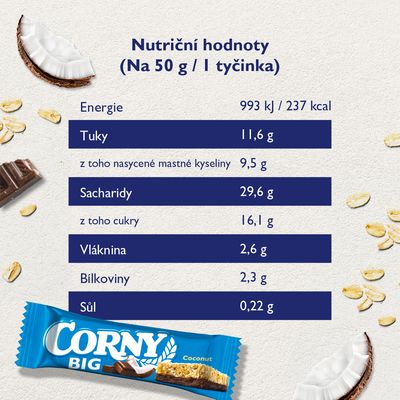 Corny BIG cereální tyčinka kokos-čokoláda 50 g