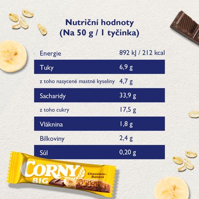 Corny BIG cereální tyčinka banán-čokoláda 50 g