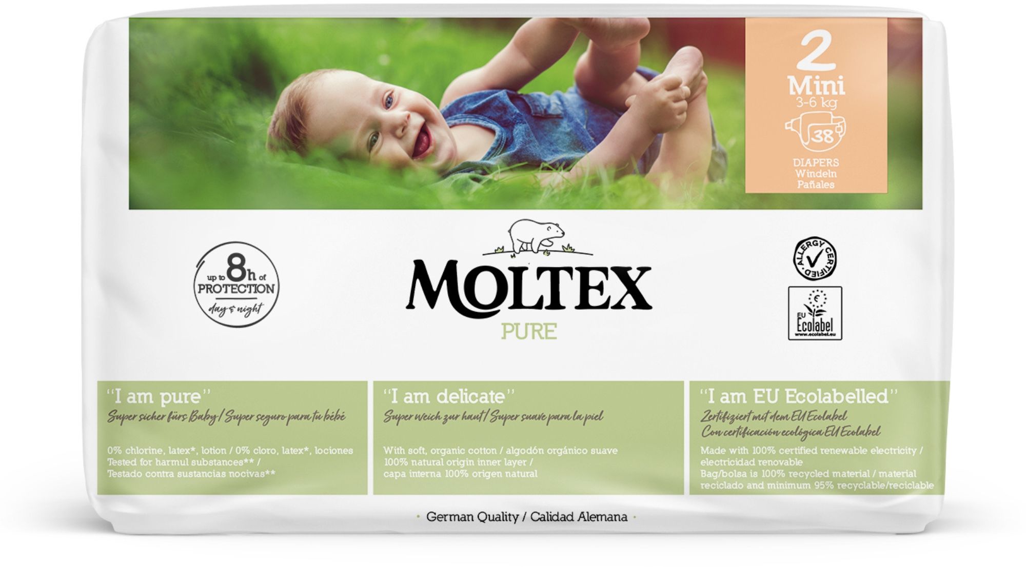 Moltex Plenky Pure Mini 3-6 kg ekonomické balení 4 x 38 ks