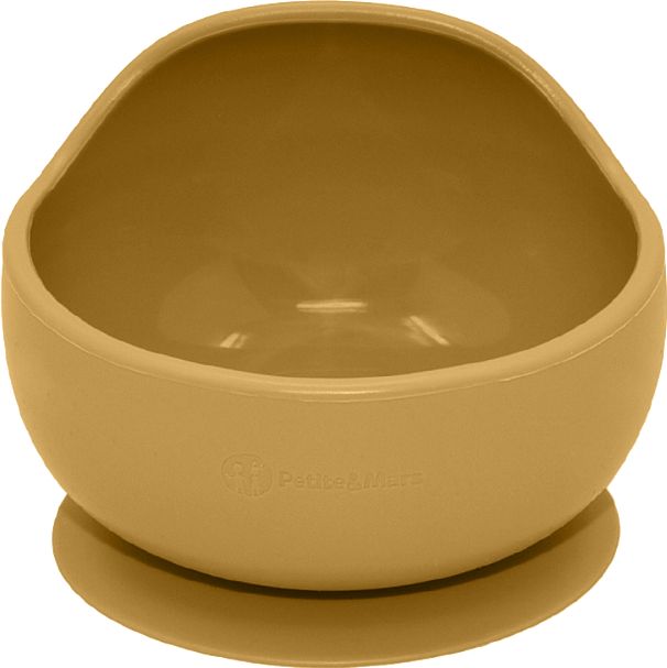 Petite&Mars Set jídelní silikonový TAKE&MATCH talíř + miska Intense Ochre 6m+ 2 ks