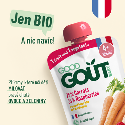 Good Goût BIO Mrkev s malinami 120 g