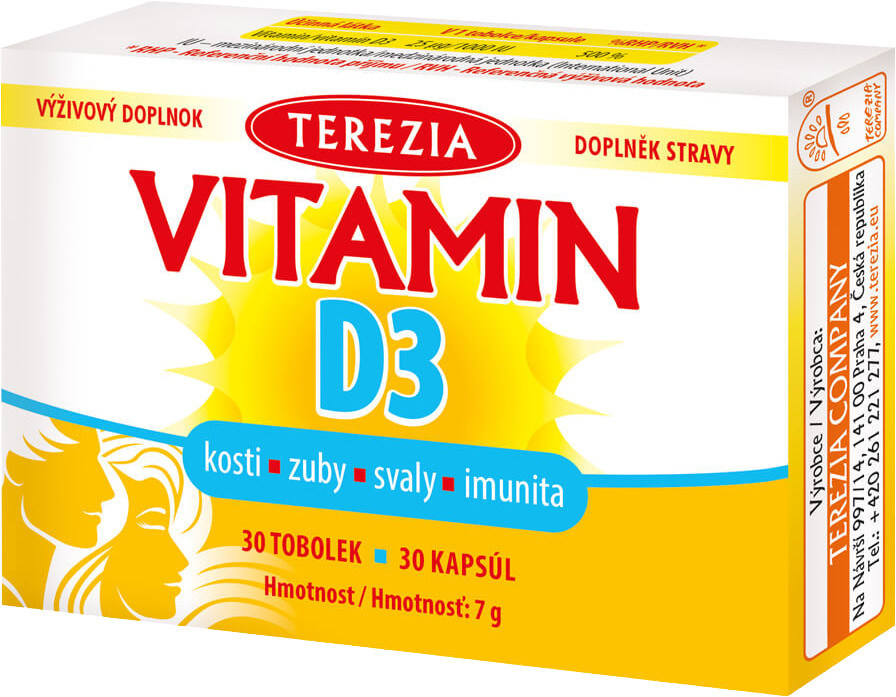 Terezia Vitamín D3 1000 IU 30 tobolek