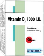 Generica Vitamin D3 1000 I.U. 90 kapslí