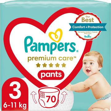 Pampers Premium Care Pants Plenkové kalhotky vel. 3, 6-11 kg, 70 ks