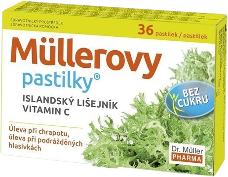 Müllerove pastilky s islandským lišejníkem bez cukru 36 pastilek