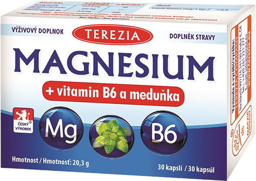 Terezia Magnesium + vitamin B6 a meduňka 30 kapslí