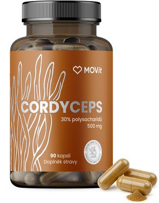MOVit Energy Cordyceps 30% polysacharidů 500 mg, 90 kapslí