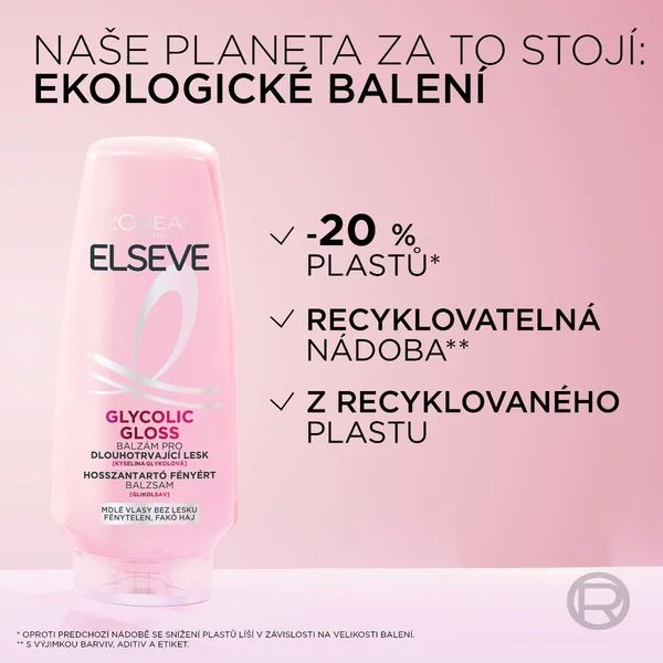 L'Oréal Paris Elseve Glycolic Gloss balzám pro dlouhotrvající lesk 300 ml