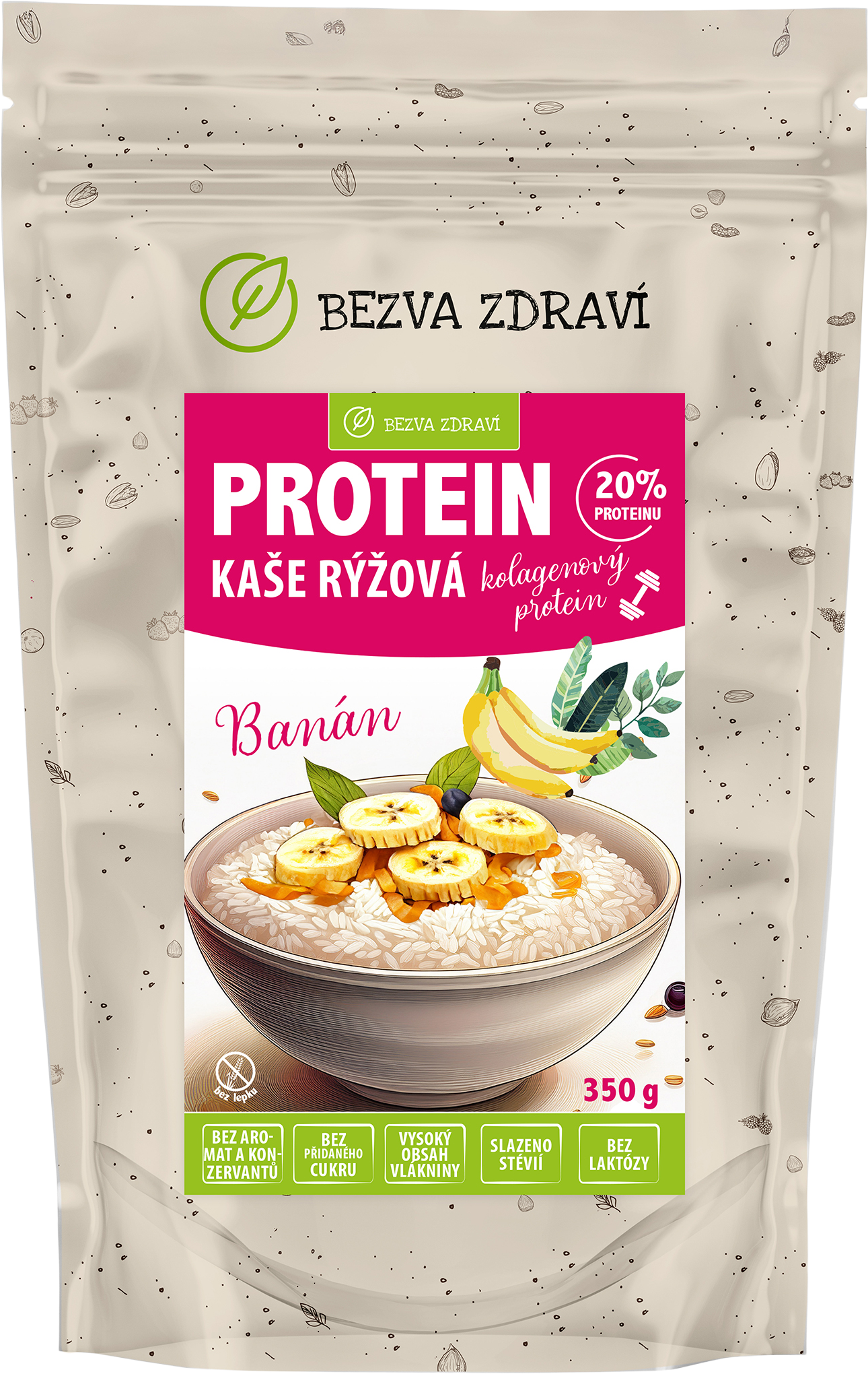 Bezva müsli Proteinová rýžová kaše s banánem 350 g