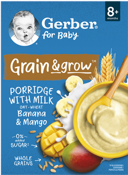 Gerber Mléčná kaše pšenično-ovesná banán a mango 200 g