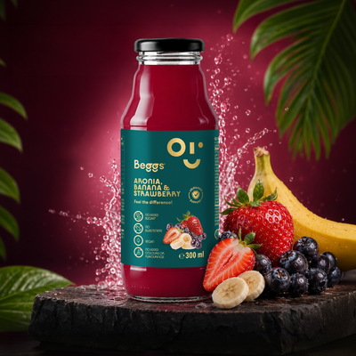 Beggs Nápoj aronie, jablko, banán & jahoda 300 ml