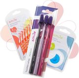 Smile sada péče o zuby - zubní kartáček medium 3ks, mezizubní kartáčky 0,5mm 6ks a dentální nit máta 50m