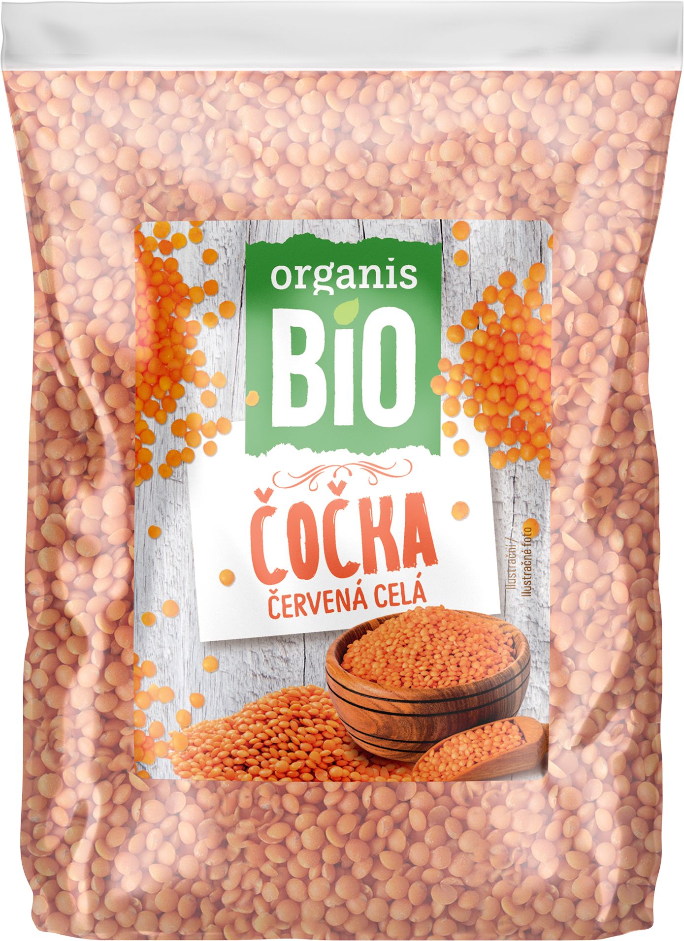 Organis Červená čočka celá BIO 500 g