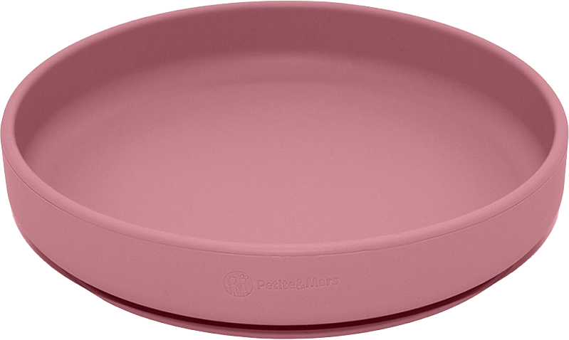 Petite&Mars Set jídelní silikonový TAKE&MATCH, Dusty Rose 6m+, 4 ks