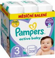 Pampers Active Baby plenky vel. 3, 6-10 kg, 208 ks