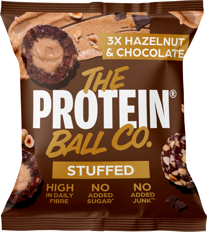 The Protein Ball co. Topnatur PROTEIN plněné kuličky Lískový oříšek & čokoláda 3 x 12 g