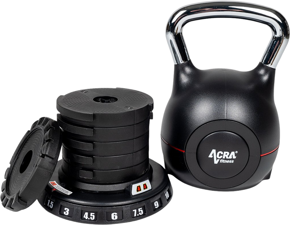 Acra Kettlebell nové generace 7v1 - nastavitelný, 1,5 - 10 kg