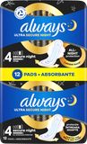 Always Ultra Secure Night hygienické vložky (velikost 4) s křidélky 12 ks