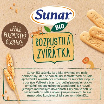 Sunar Sunar BIO sušenky Rozpustilá zvířátka 160 g