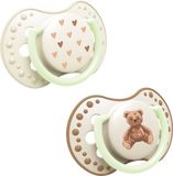 LOVI Dudlík svítící silikonový dynamický TEDDY LOVE  0-6m 2 ks