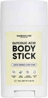 Breakout+aid Peelingová tyčinka na tělo s kyselinou glykolovou 75 g