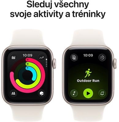 Apple Watch SE 3 GPS 40mm Hliníkové pouzdro Starlight se sportovním řemínkem Starlight - S/M