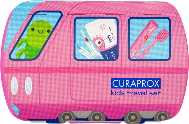 Curaprox Travel set KIDS růžový