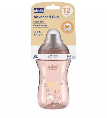 Chicco Hrneček Advanced se slámkovým náústkem pink, 12m+ 266 ml