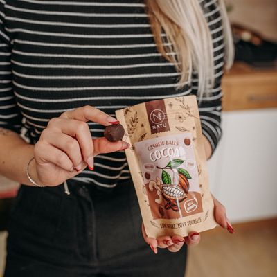 Natu Kakaové kuličky s kešu krémem 70 g