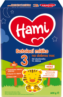Hami 3 Na dobrou noc batolecí mléko 600 g