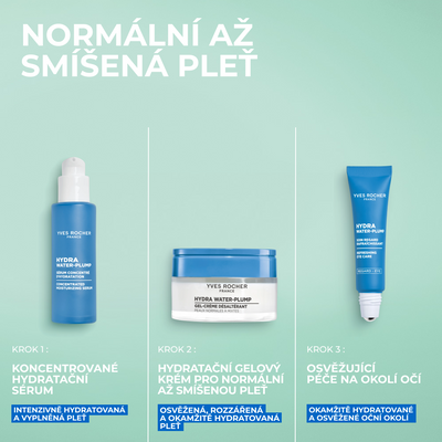 Yves Rocher Hydra Water-Plump, Hydratační gelový krém pro normální až smíšenou pleť 50 ml