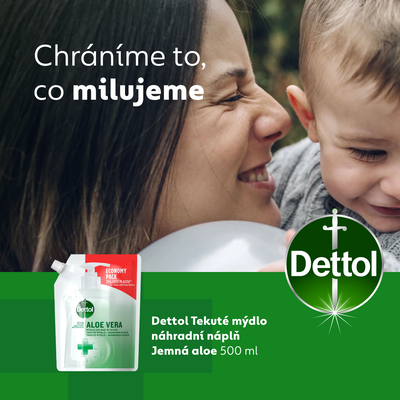 Dettol Mýdlo tekuté Náhradní náplň Aloe Vera a vitamín E 500 ml