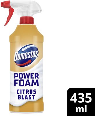 Domestos Power Foam Citrus Blast Pěnový čistič toalet a koupelen 435 ml