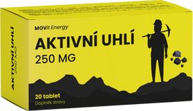 MOVit Energy Aktivní uhlí 250 mg, 20 tablet