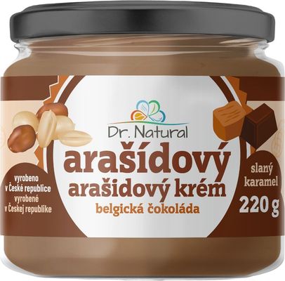 Dr.Natural arašídový krém s belgickou čokoládou a slaným karamelem 220 g