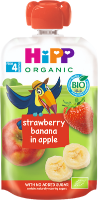 HiPP BIO 100% ovoce Jablko-Banán-Jahoda 100 g