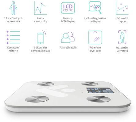 TrueLife FitScale W6 BT - Bioelektrická impedanční bluetooth váha