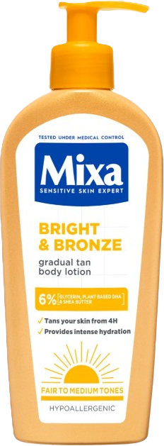 Mixa Bright & Bronze gradual tan Tónující tělové mléko 250 ml