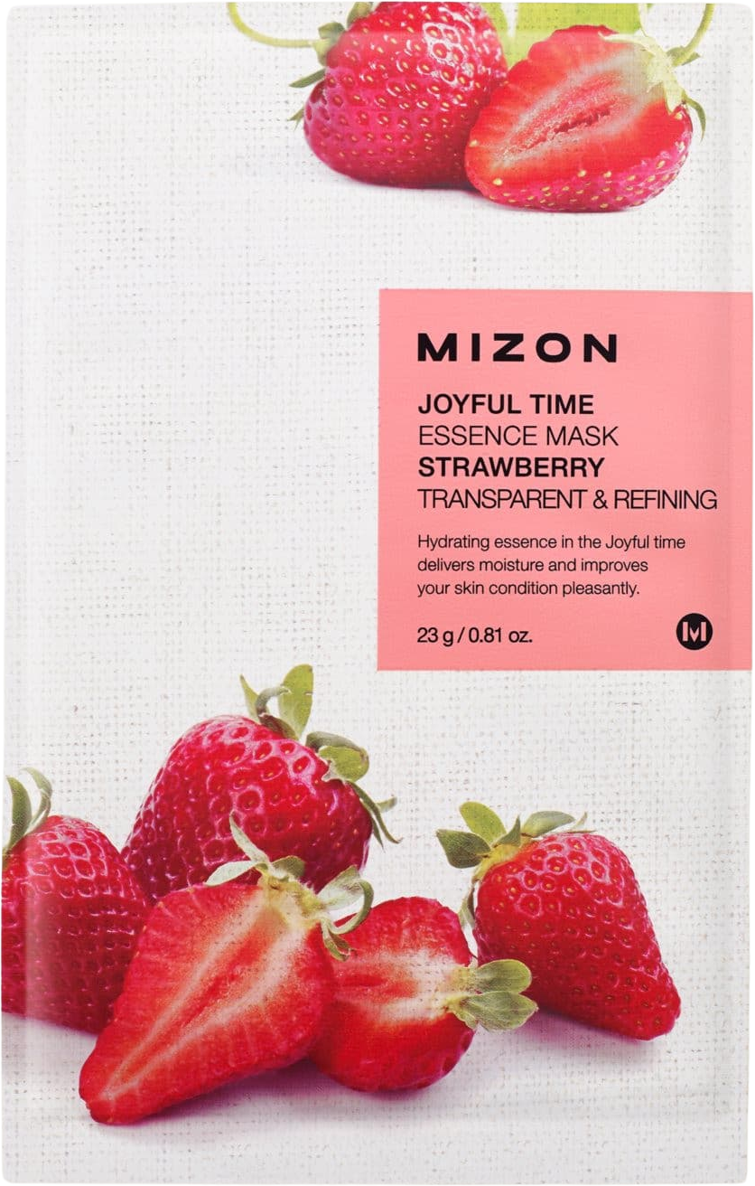 Mizon Joyful Time Essence Mask Strawberry Plátýnková maska se zjemňujícím účinkem 23 g