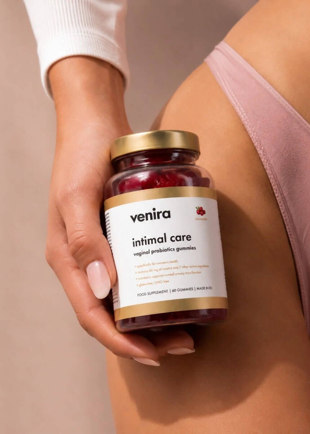 Venira intimal care - medvídci pro vaginální péči brusinka 60 ks