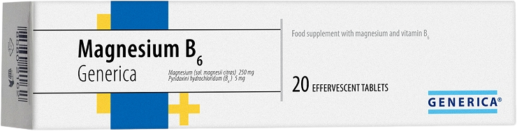 Generica Magnesium B6 20 šumivých tablet
